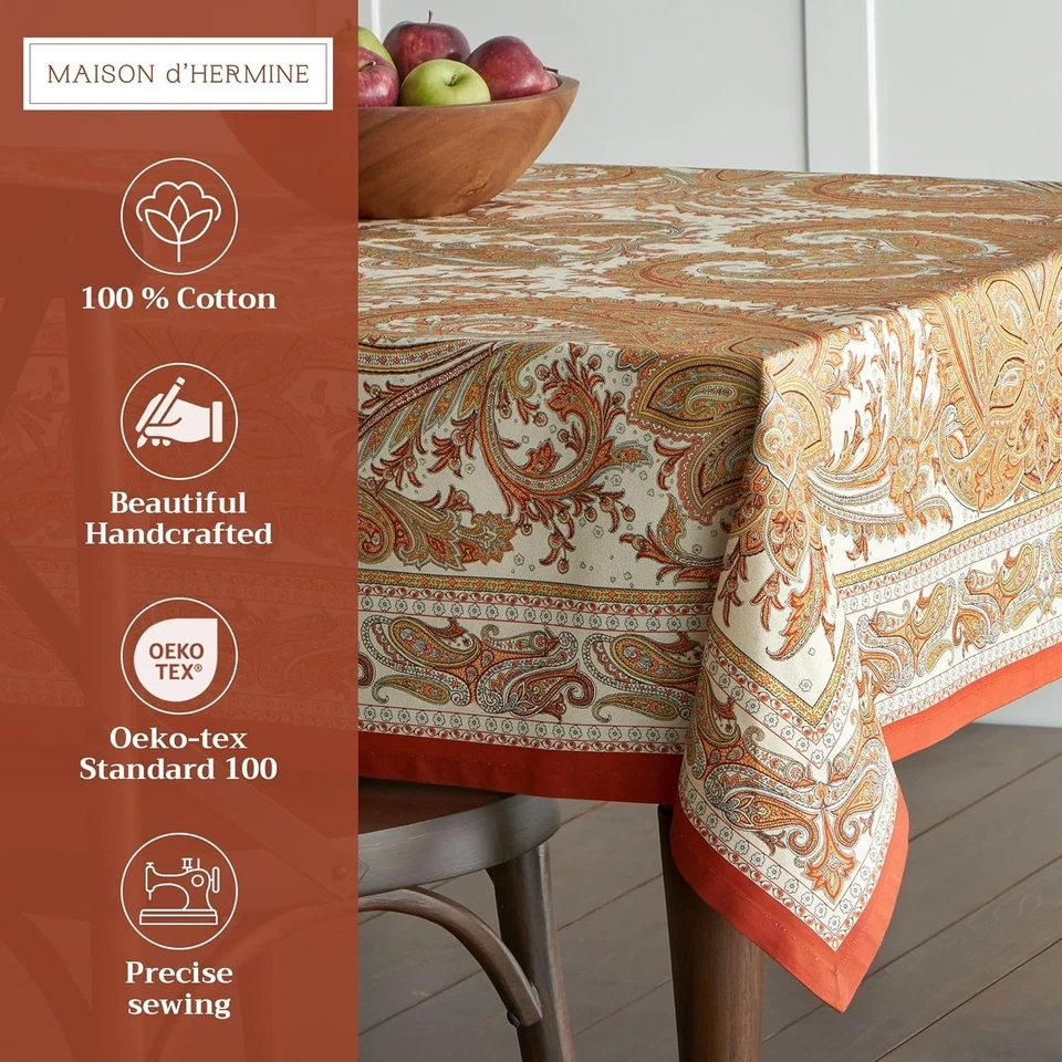 Stylish Cotton Tablecloth, 70 x 140 Inches - Perfect for Weddings & Everyday Use - Image 4 of 4