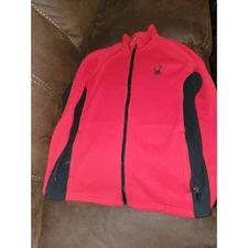 Spyder red jacket size kids large 14 16 zip up full zip