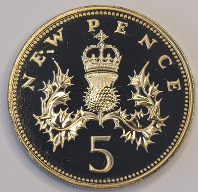 1975 Elizabeth II - Proof 5p Five Pence Great Britain UK Coin