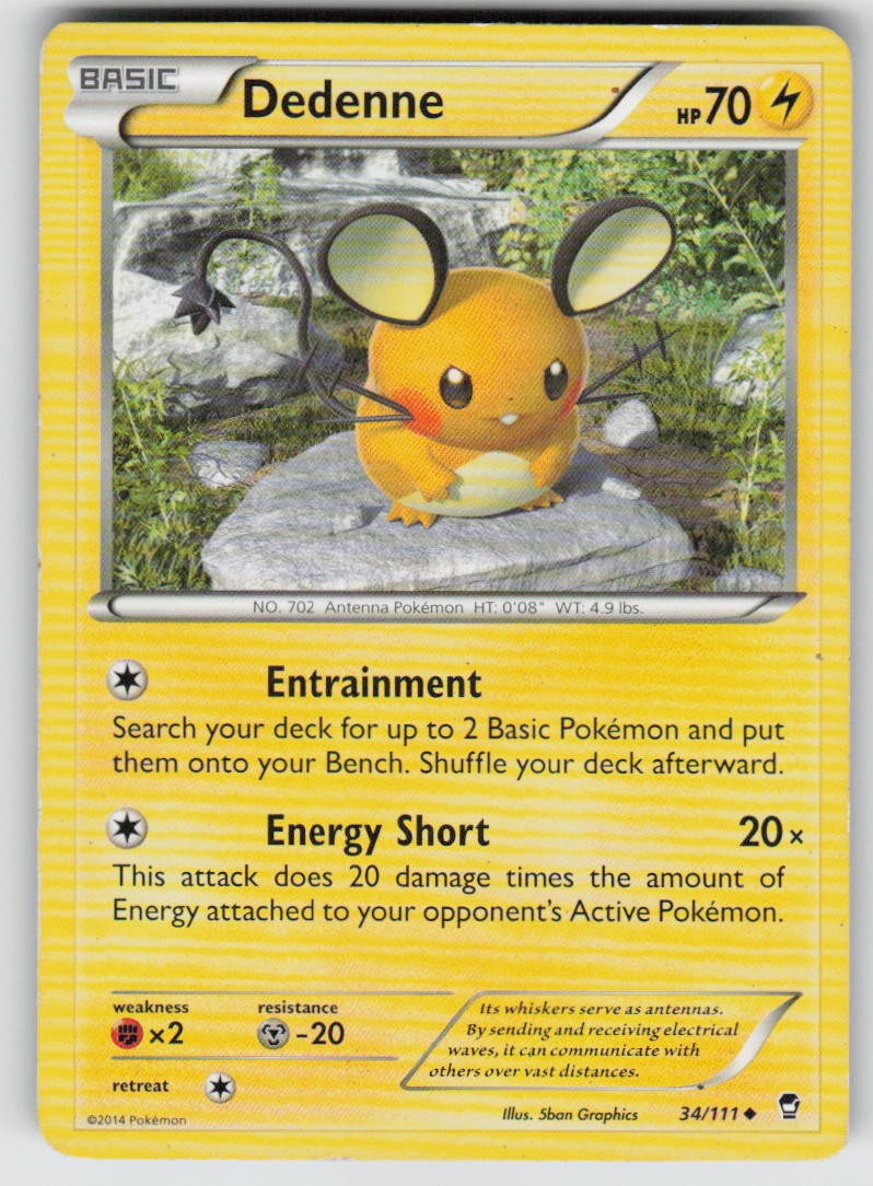 DEDENNE - 34/111 - Moderately Played - Furious Fists - Uncommon - Pokemon