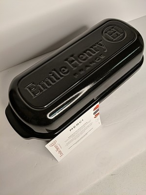 NEW, Unused Open Box Emile Henry Bread Loaf From France, For Baker, Large Black