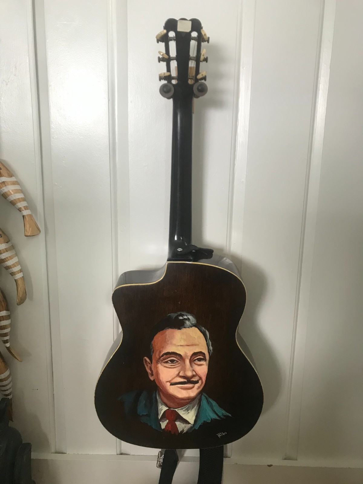 Klaus Roder Guitar 1973 Django Model with original Django Reinhardt portrait.