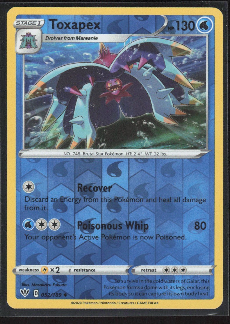 2020 Sword & Shield - Darkness Ablaze Toxapex Stage 1/Uncommon #52