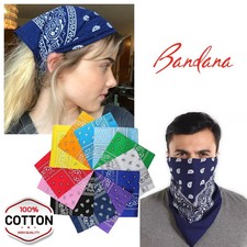 100 Cotton Paisley Bandanas 22"X22" Scarf Head Neck Bandannas