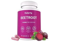 Organic Extra Strength Beet Root Extract 1300 mg Strength 60 Capsules- NEW