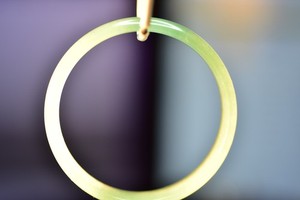 JADEITE Jade translucent Icey Bluish Green Small Size Bangle