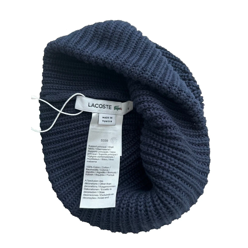 Lacoste Boys Kids Toddler Big Croc Cuff Beanie Navy - Image 2 of 2
