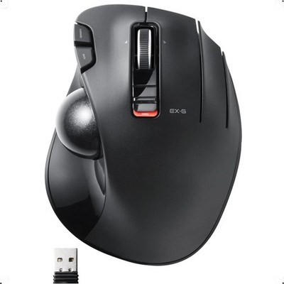 ELECOM EX-G Trackball Mouse, 2.4GHz USB Thumb-operated, Right Handed 