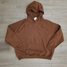 Anrabess Women’s Oversized Pullover Heavy weight Hoodie Brown Size X-Large