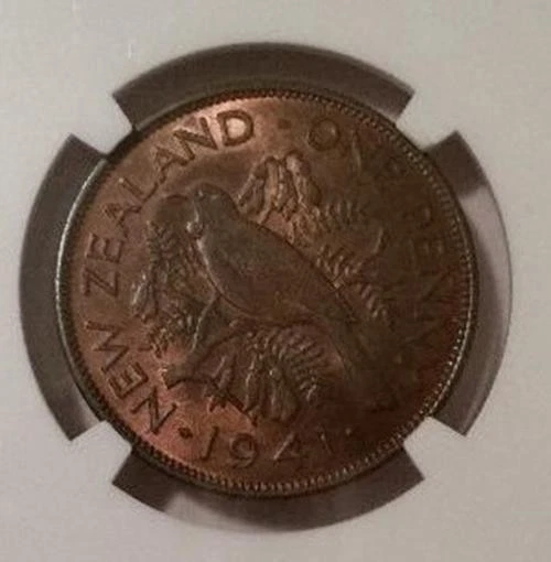 New Zealand George VI 1941 Penny MS64 RB NGC - Image 4 of 4
