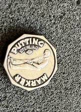 Vintage Golf Ball Putting Marker Sterling Silver Pfizer Roerig RX GOLFING coin