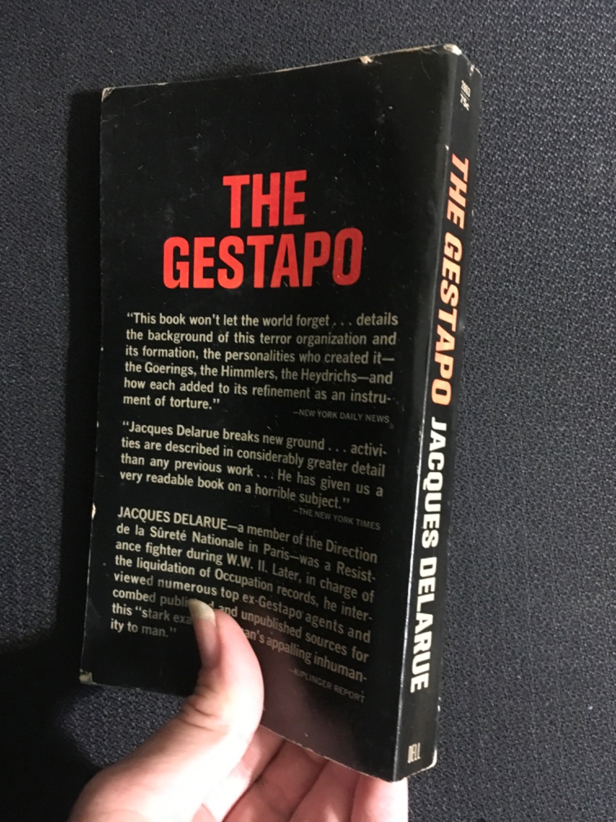 THE GESTAPO History of Horror by Jacques Delarue 1965 Dell PB WWII Nazi Regime