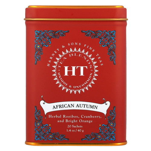 HT Tea Blends, African Autumn, Caffeine-Free, 20 Sachets, 1.4 oz (40 g)