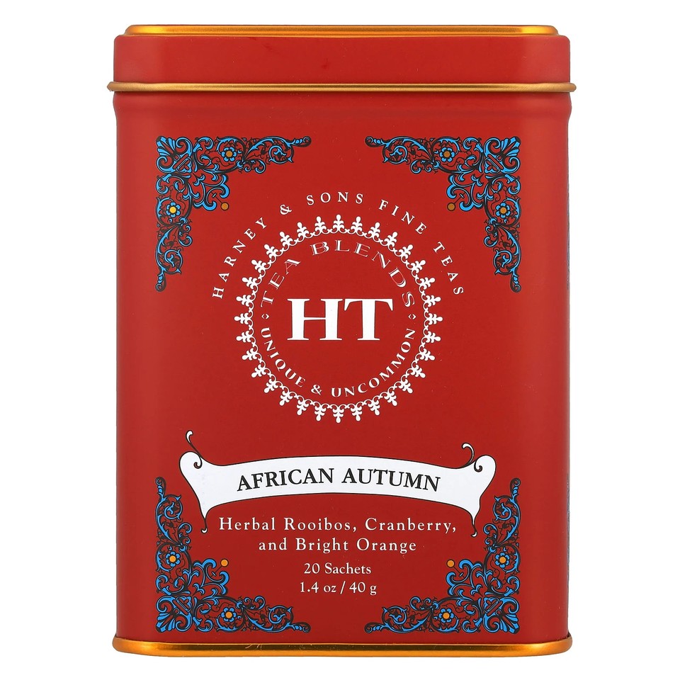 HT Tea Blends, African Autumn, Caffeine-Free, 20 Sachets, 1.4 oz (40 g)