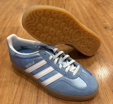 Adidas Women  s Gazelle Indoor Size 7.5 Blue Cloud White Gum JS1407 New