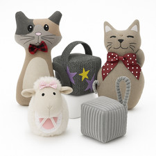 Star Cube Door Stopper with Handle Herringbone Design Sand Filled Door Holder