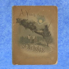 1885 VISIT FROM ST NICHOLAS Early Book Printing THE NIGHT BEFORE CHRISTMAS