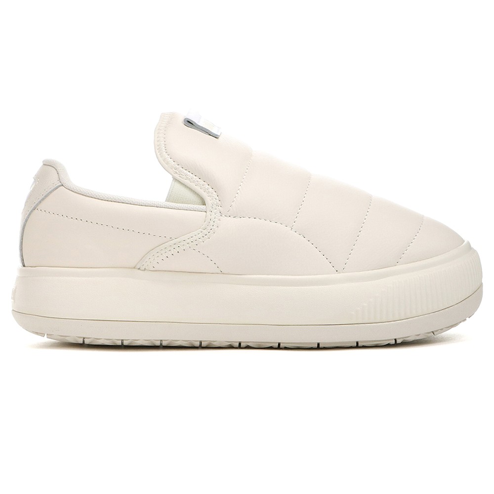 PUMA Suede Mayu Leather Slip On  Womens Off White Sneakers Casual Shoes 38443002