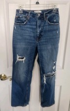 Abercrombie  Fitch Womens Ankle Straight Ultra High Rise Distressed Jeans 26/2R