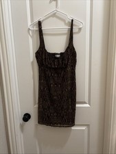 Urban Outfitters UO Anya Mesh Mini Dress in Snake Skin Print Size Large