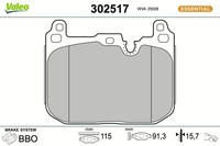 Bremsbelagsatz Scheibenbremse Vorne Valeo 302517 FÜR BMW Mini