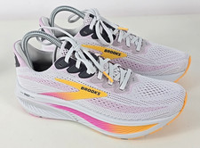 Brooks Womens GHOST 17 Gray Orange Pink Running Sneakers Sz 8B