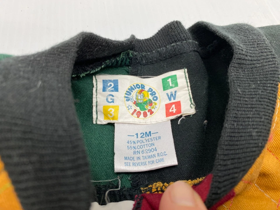 Vtg junior PRO Baby Clothes SZ 12 Months Romper One Piece Retro Colorblock Y2K - Image 3 of 4