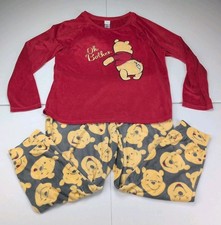 Disney Winnie The Pooh Pajamas XL 16-18 All Over Print Lounge Wear Sleep Fleece