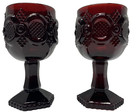 Vintage Avon Ruby Red Cape Cod Wine Glass Goblets Candle Holders 4.5” H 2” W — photo 4
