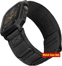 Rugged Sport Band with Case for Apple Watch Series 9/8 44mm 45mm Black