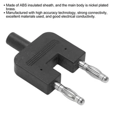 5Pcs Banana Plug Double Row 1 Female To 2 Male Banana Plug Tool Black Part