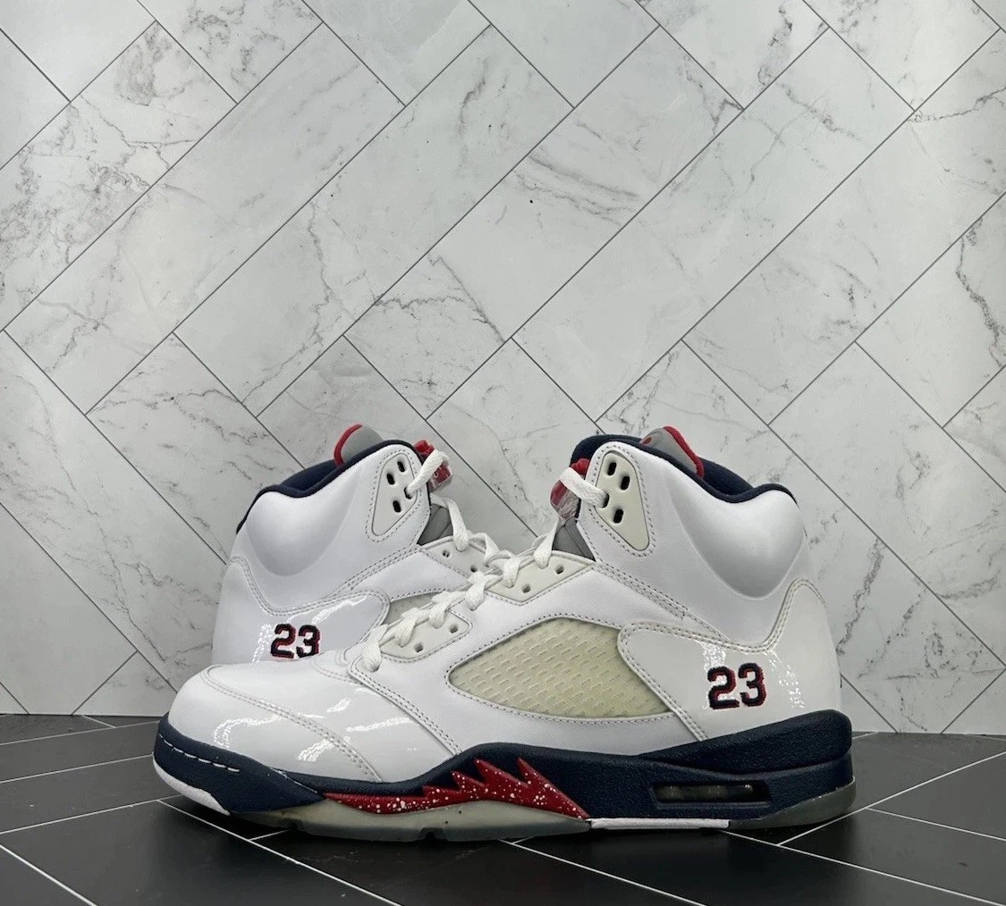 Air Jordan 5 Retro \'Olympic New with box  men’s Size 11 Nike Air Jordan 5 Retro Olympic White Metallic Gold/Original  main image 4