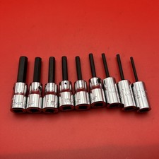 Snap-on Tools 9 Pc 14 Drive Sae Hex Driver Bit Socket Set 564-14 Usa