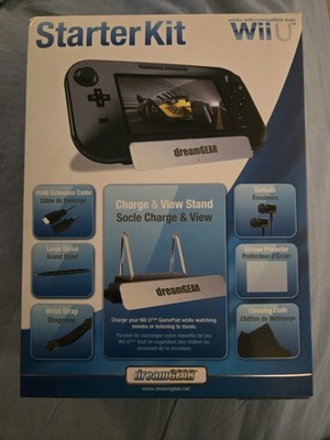New Dreamgear Nintendo Wii U 7 in 1 Starter Kit Stylus HDMI Strap Stand Earbuds