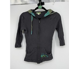 Vintage Billabong Full Zip Grey Hoodie Women's Medium Surf Skater Sweatshirt Y2K