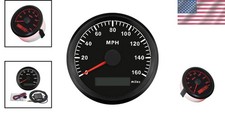 GPS Speedometer Odometer Kit 160MPH Black 85mm Gauge Red Backlight 12V 24V