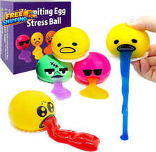 4 Pack Puking Egg Stress Ball Toys Funny Slime Vomiting Squeeze Toy Gross Fidget