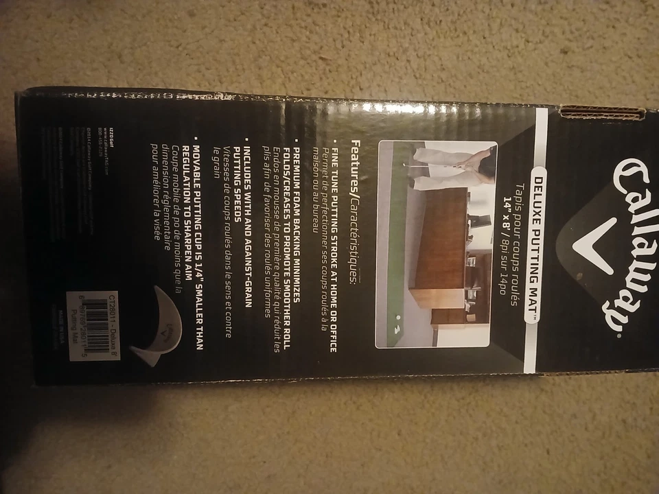 Callaway Deluxe Putting Mat Golf Practice Mat 14" x 8' Green Home/Office ~ NEW - Image 4 of 4