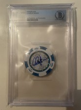 Charlie Sheen Autogramm Beckett Grading Poker Chip