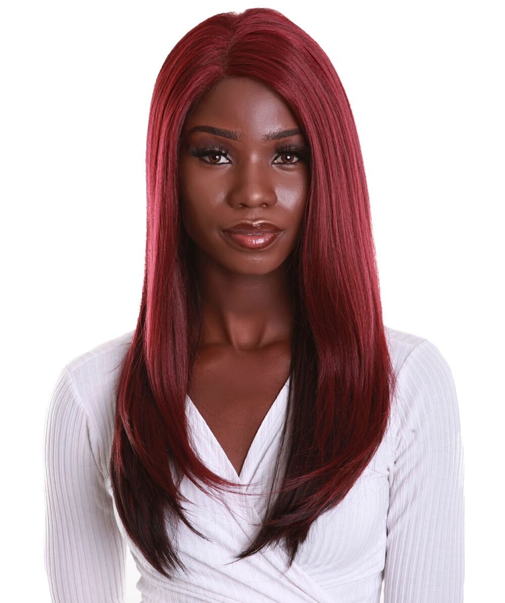 22” STRAIGHT Red  Lace Front Wig NEW Red Lace Front Wig | WigIsFashion main image 3