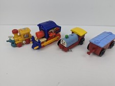 Smurfs Vintage 1982 Wind Up Train Engine Toy Plastic Yellow Peyo Figures Lot
