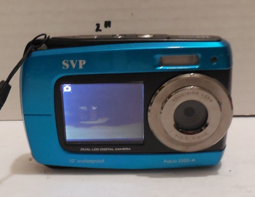 SVP Aqua 5500-A 18MP Digital Camera - Blue Tested Works Waterproof Dual Screen - Picture 7 of 7