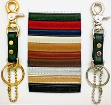 Genuine Leather Mini Trigger Snap Unisex Key Ring Key Fob - USA-Made 11 Colors