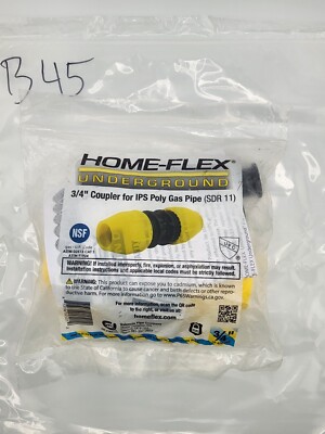 (QTY 1) Home-Flex 3/4'' Coupler for IPS Poly Gas Pipe ( SDR 11)  18-429-007 *B45*