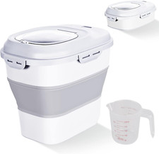 Cereal Rice Food Storage Containers, Collapsible 20 to 50 Lbs Dispenser Bin with