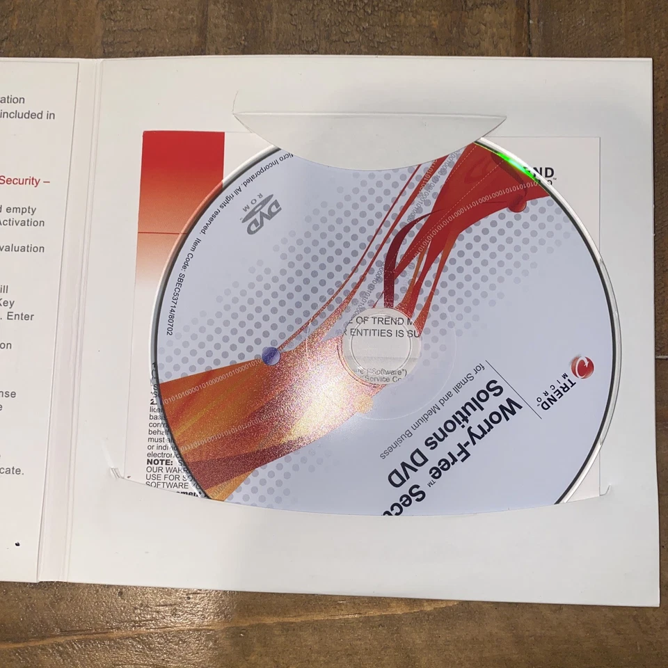 Trend Micro Worry-Free Security Solutions DVD SBEC33188 | Used - Good Condition - Image 4 of 4
