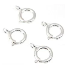 4 Sterling Silver Spring Ring Clasps 9mm