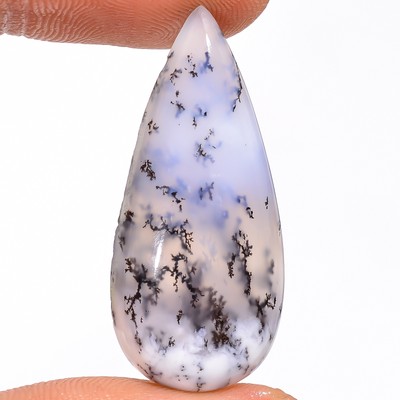 24.85 Cts 100% Natural Fantastic Dendrite Opal Pear 16X34 MM Cab Loose Gemstone