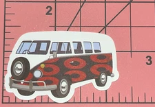 Hippie Bus - Red Circles-  Vinyl Decal Sticker Bomb Peace Love Trippy Hippie