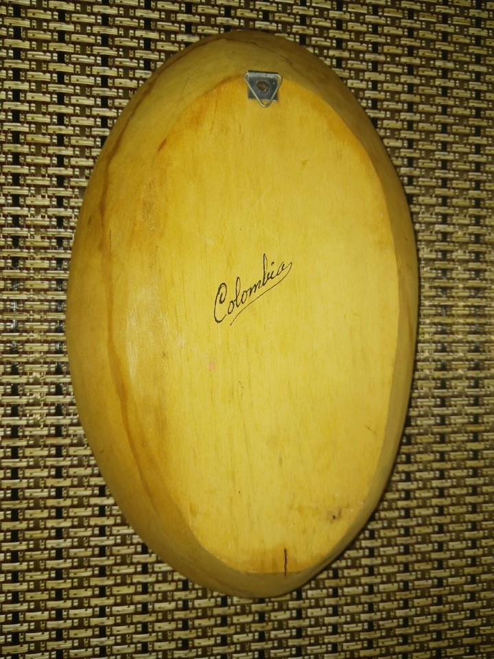 Colombian hand carved wood bowl with hand painted orchids | eBay